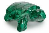 Flowery Malachite Turtle Carving - DR Congo #349328-1